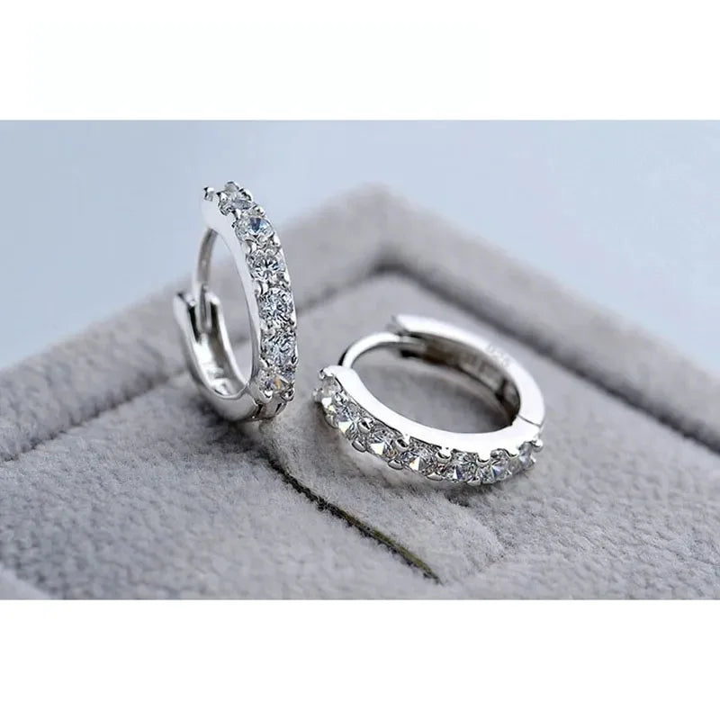 Rhinestone Crystal Hoop Earrings