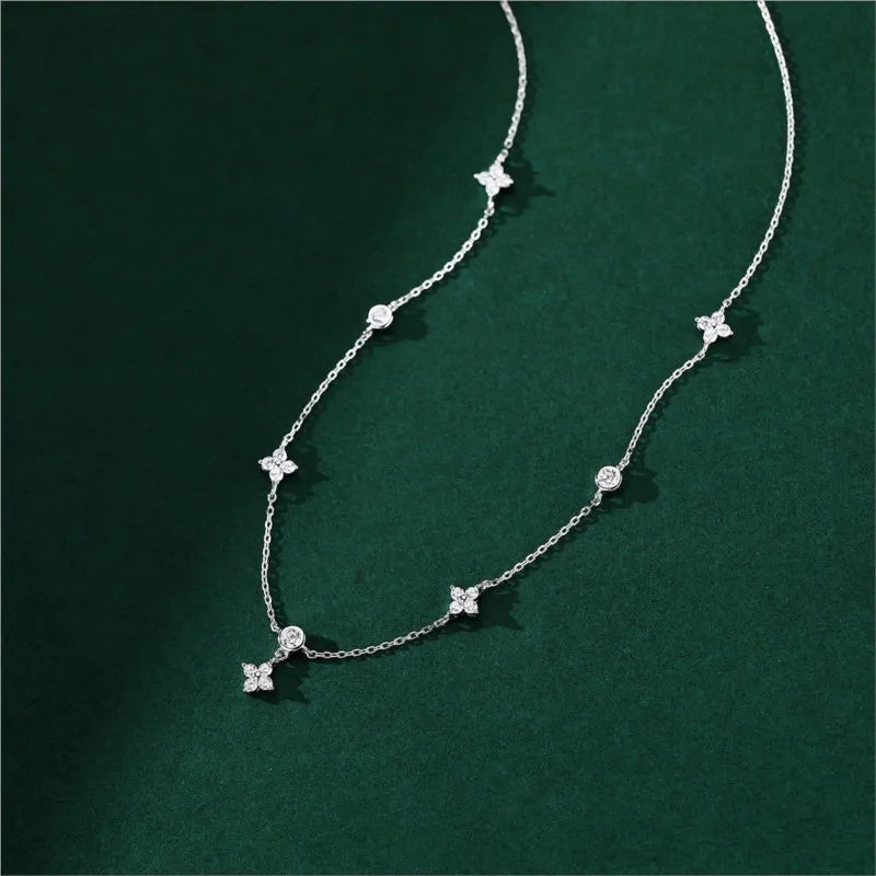 Bliss: Clover Necklace with Zirconia Inlay